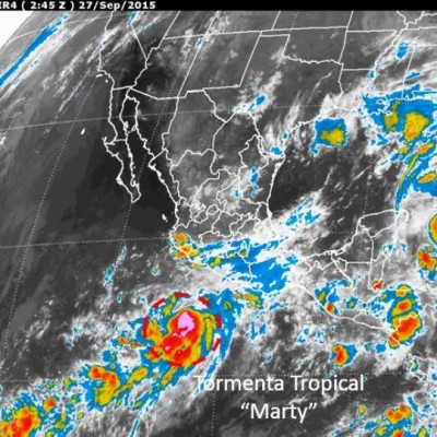  Tormenta ‘Marty’ se intensifica; podría convertirse en huracán