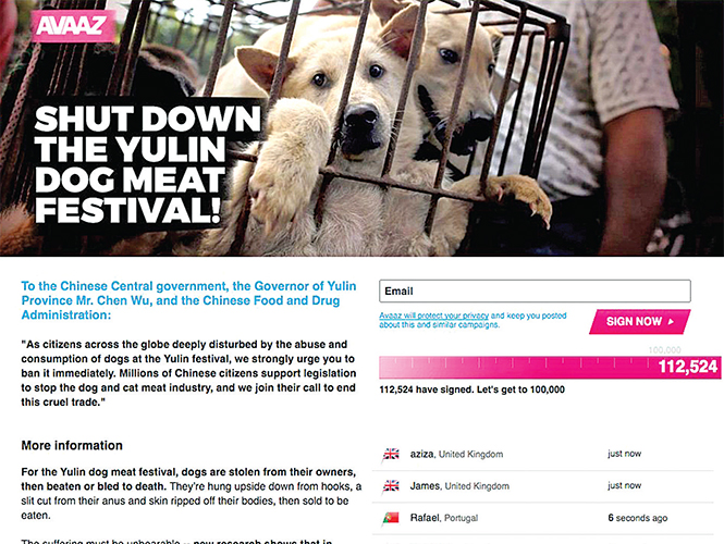  Piden fin del festival de la carne de perro en China