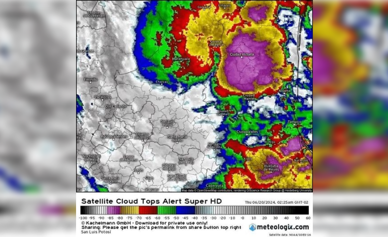  Pronostican lluvias intensas en la Huasteca ante llegada de depresión tropical a SLP