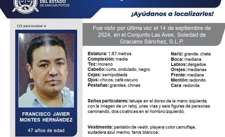  Denuncian desaparición de trabajador del SITTGE