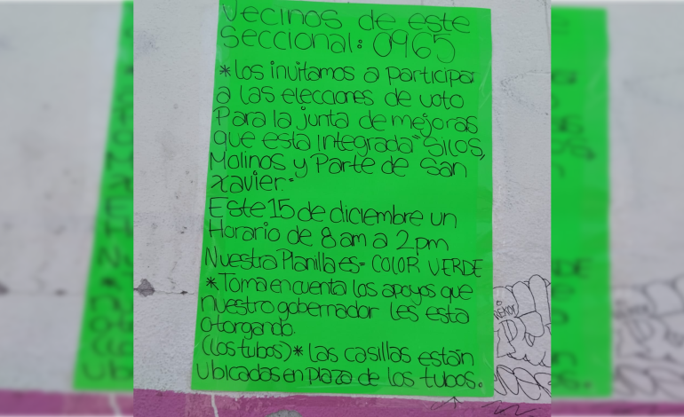  Tomar en cuenta los apoyos del gobernador, así convocan a votar por las juntas de mejoras en Pozos